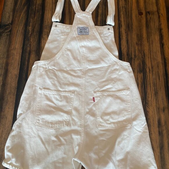 Levi's Utility Shortalls, White, Medium - Picture 6 of 7